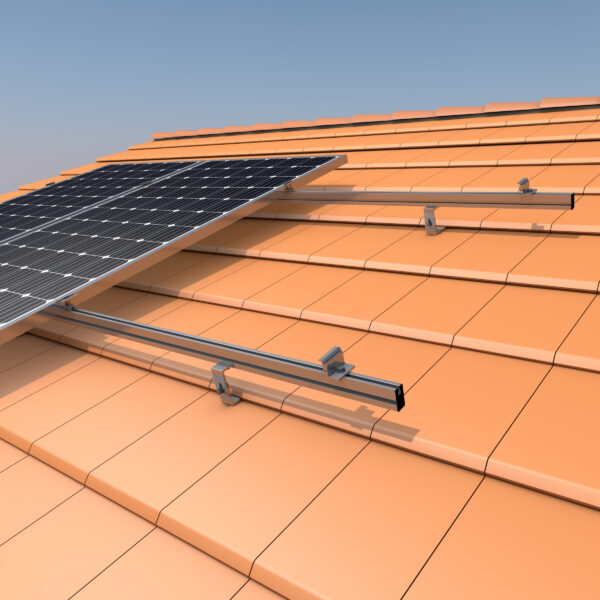 Estructura Soporte Placas Solares para Cubierta de Teja con Salvatejas 02V