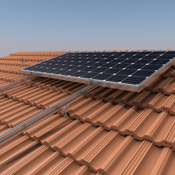 Estructura Soporte Placas Solares para Cubierta de Teja con Salvatejas 02V