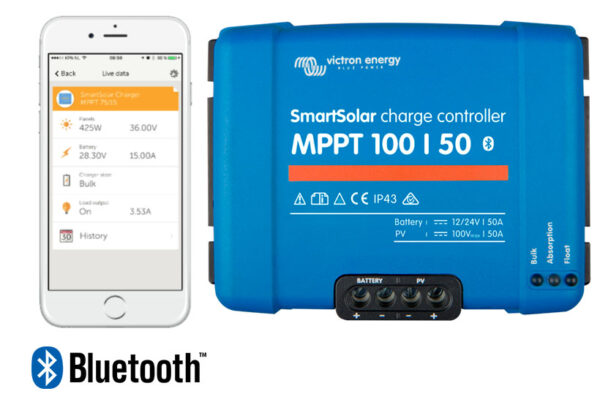 Regulador de Carga SmartSolar MPPT 100/50 (12/24V-50A) con Bluetooth