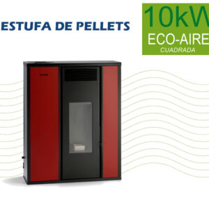 Estufa de Pellets 10kW Eco-Aire Cuadrada