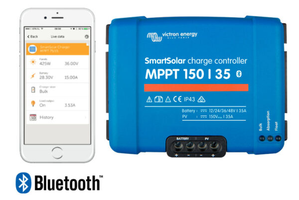 Regulador de Carga SmartSolar MPPT 150/35 (12/24/36/48V-35A) con Bluetooth