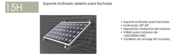Estructura Placa Solar Soporte para Pared 15H