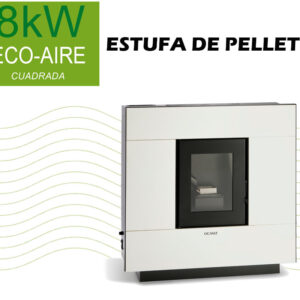 Estufa de Pellets 8kW Eco-Aire Cuadrada