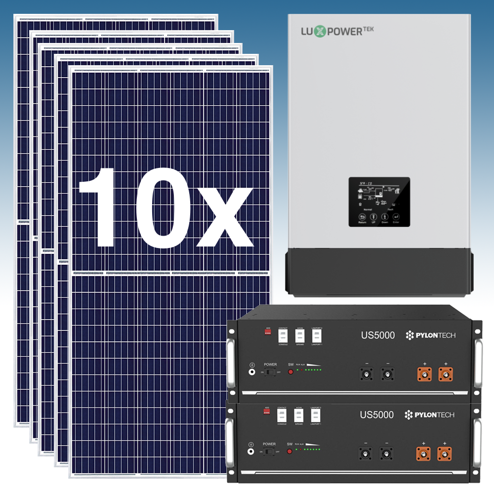 ksa13va Kit Solar Fotovoltaico 13 kWh/dia con baterías de LITIO 9.6 kWh 48V