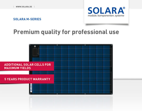 Placa Solar Semi Flexible 50Wp Solara M-Series S200M43 Marine
