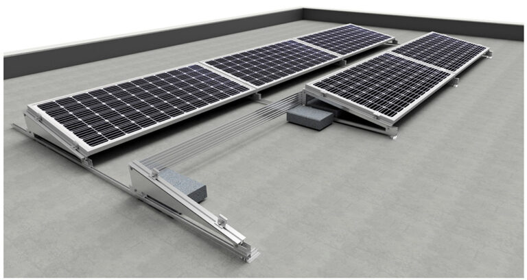 Soporte inclinado lastrado para cubierta plana 28H-29H | TeknoSolar.com