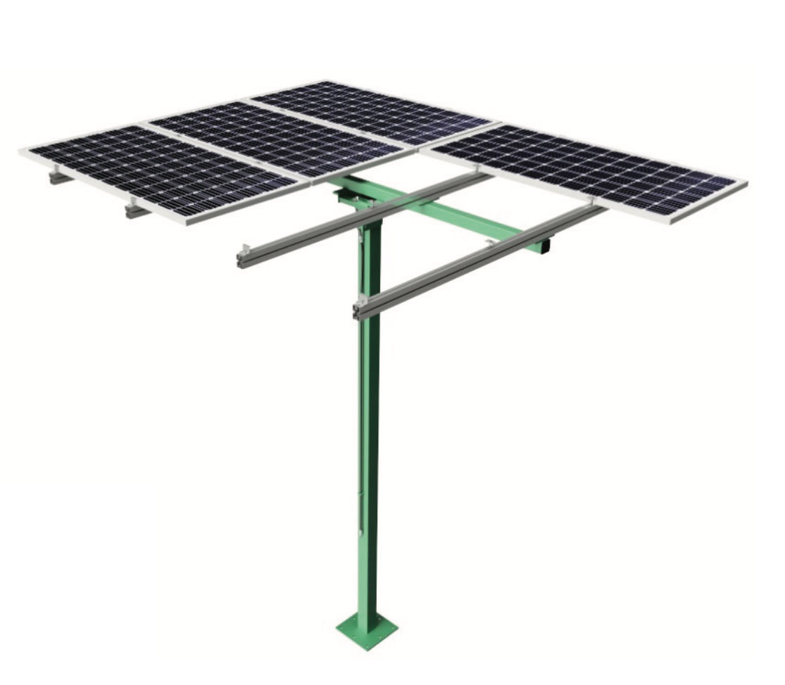 Soporte inclinado regulable con poste para placas solares en horizontal  18.1H