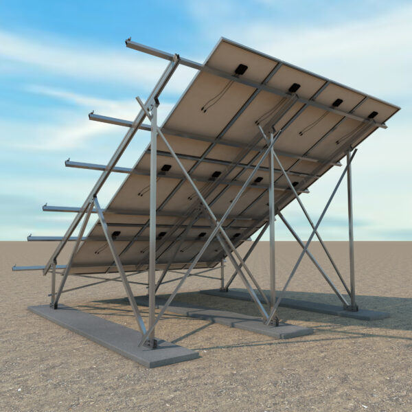 Soporte inclinado para 3 filas de placas en vertical 33V