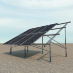 Soporte inclinado para terreno 2 filas de placas en vertical – anclaje hincado 35V