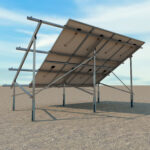 Soporte inclinado para terreno 2 filas de placas en vertical – anclaje hincado 35V