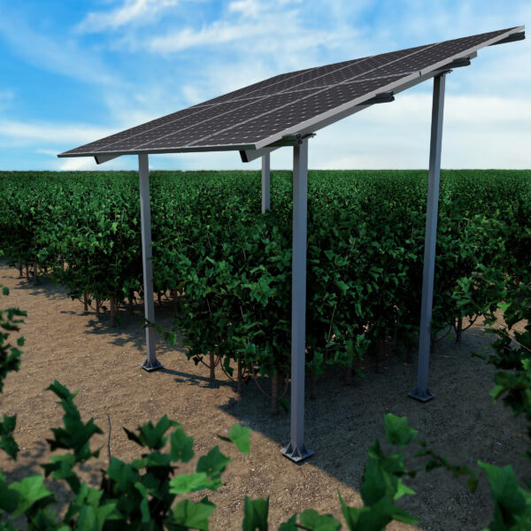 Soporte inclinado elevado para 2 filas de placas en vertical 38V