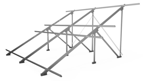 Soporte inclinado abierto para cubierta plana 2 filas de placas en vertical 42V