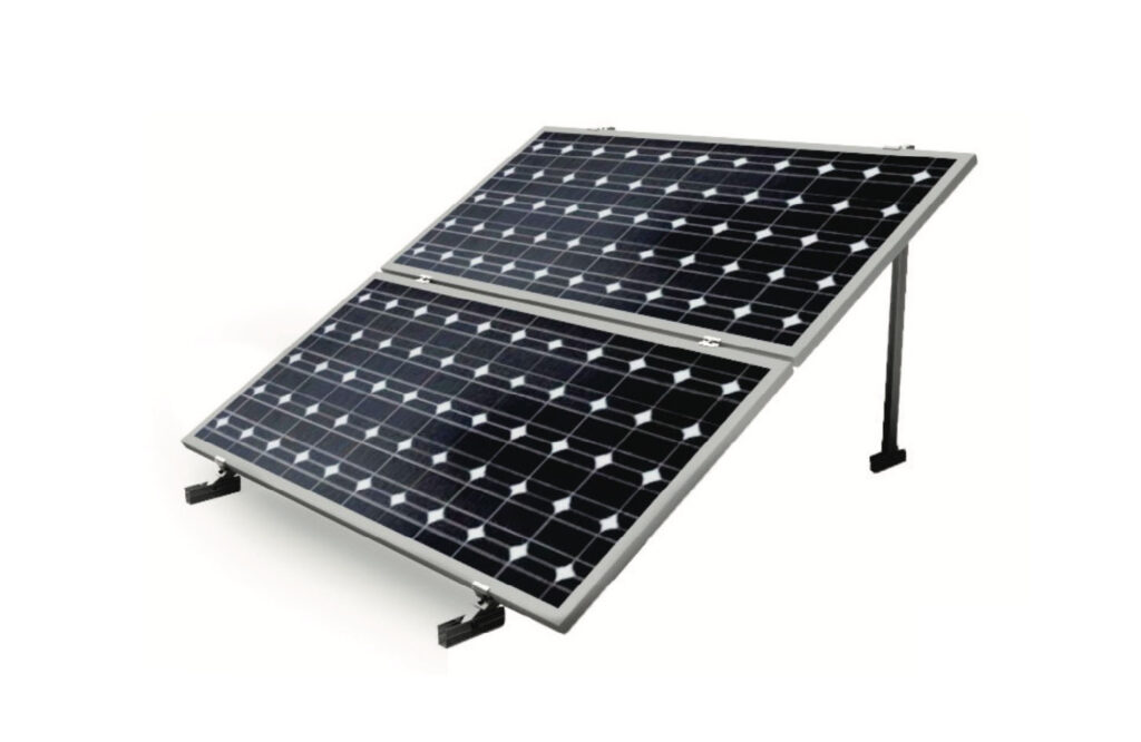 Soporte inclinado abierto para cubierta plana para 2 placas en