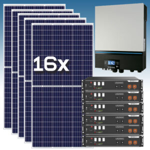 Kit Solar Fotovoltaico 19 kWh/dia con baterías de LITIO 14.4 kWh 48V