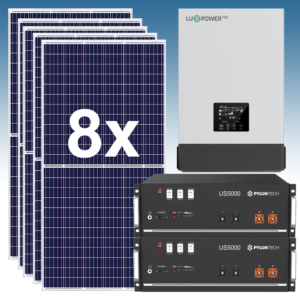 Kit Solar Fotovoltaico 11000Wh/dia con baterías de Litio 9,6kWh 48V