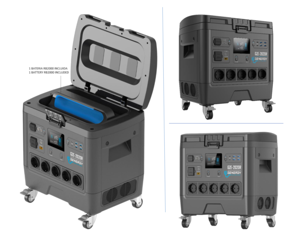 Estación de Energía Genergy GZE-2020R 2000W con Batería de Litio 1953Wh intercambiable