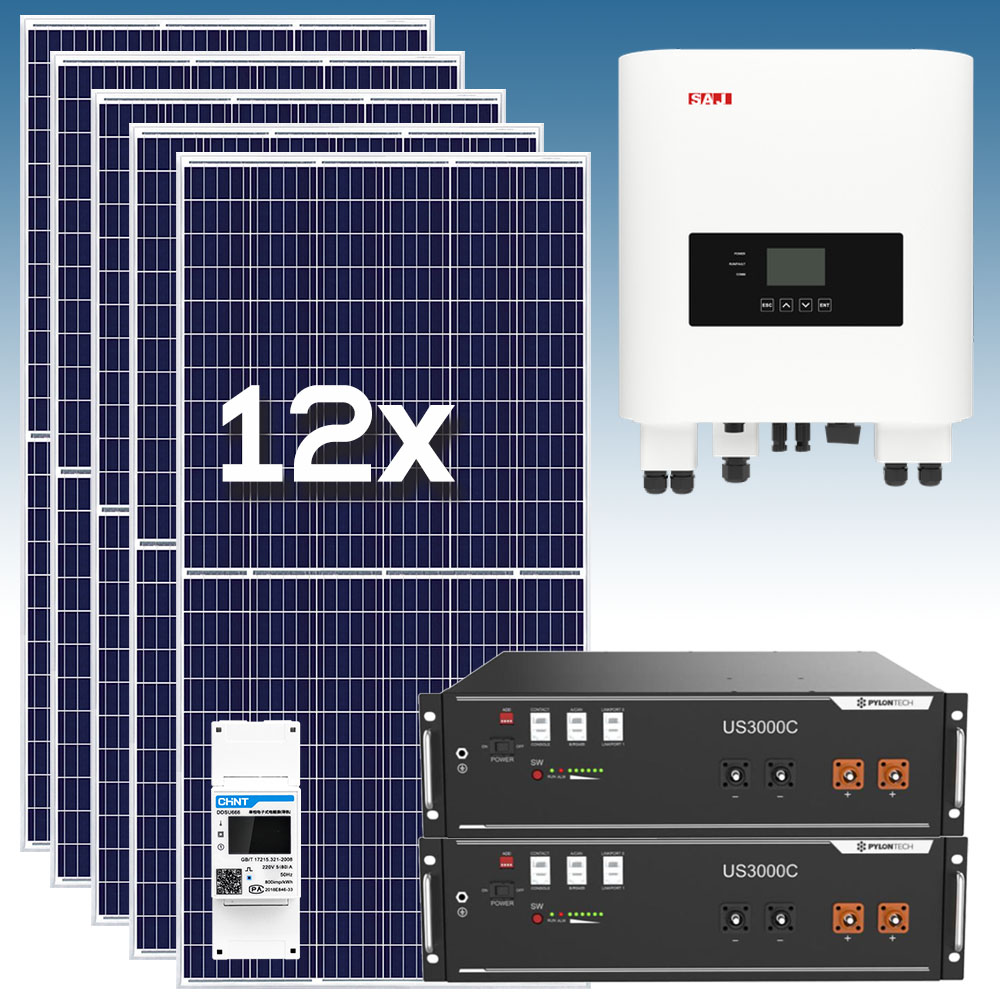 Kit Solar de Autoconsumo 5,4kWp SAJ con Baterías de Litio 7kWh