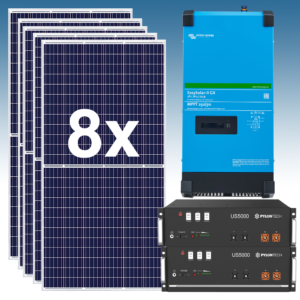Kit Solar Fotovoltaico 11000Wh/dia con baterías de Litio 9,6kWh 48V Premium