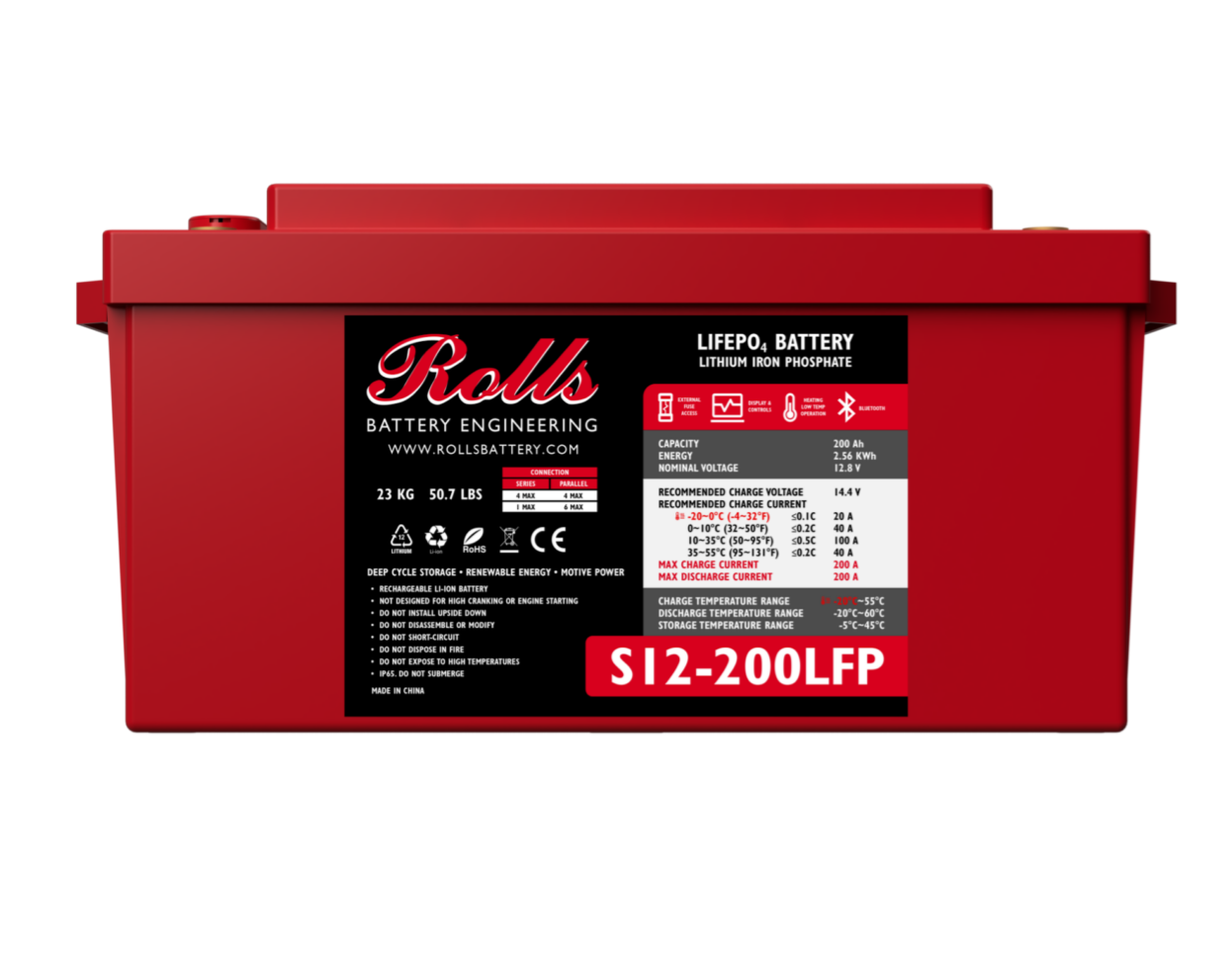 Batería de Litio Rolls S12-200LFP 12V 200Ah 2.56 kWh