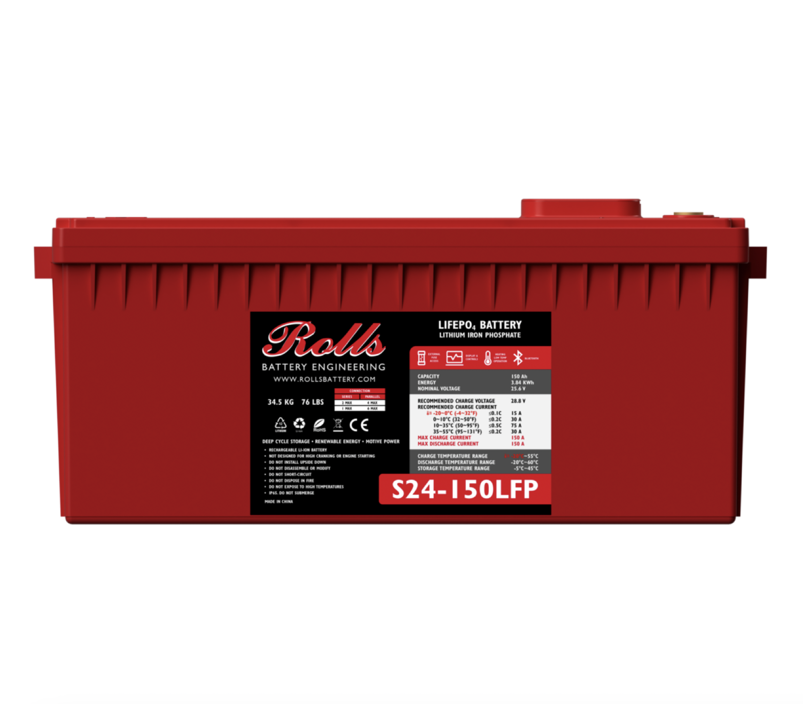 Batería de Litio Rolls S24-150LFP 24V 150Ah 3.84 kWh