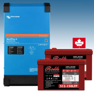 Pack Inversor Cargador Victron Energy MultiPlus-II 24/3000/70-32 + 2 Baterías Litio Rolls S12-150LFP 12V 150Ah
