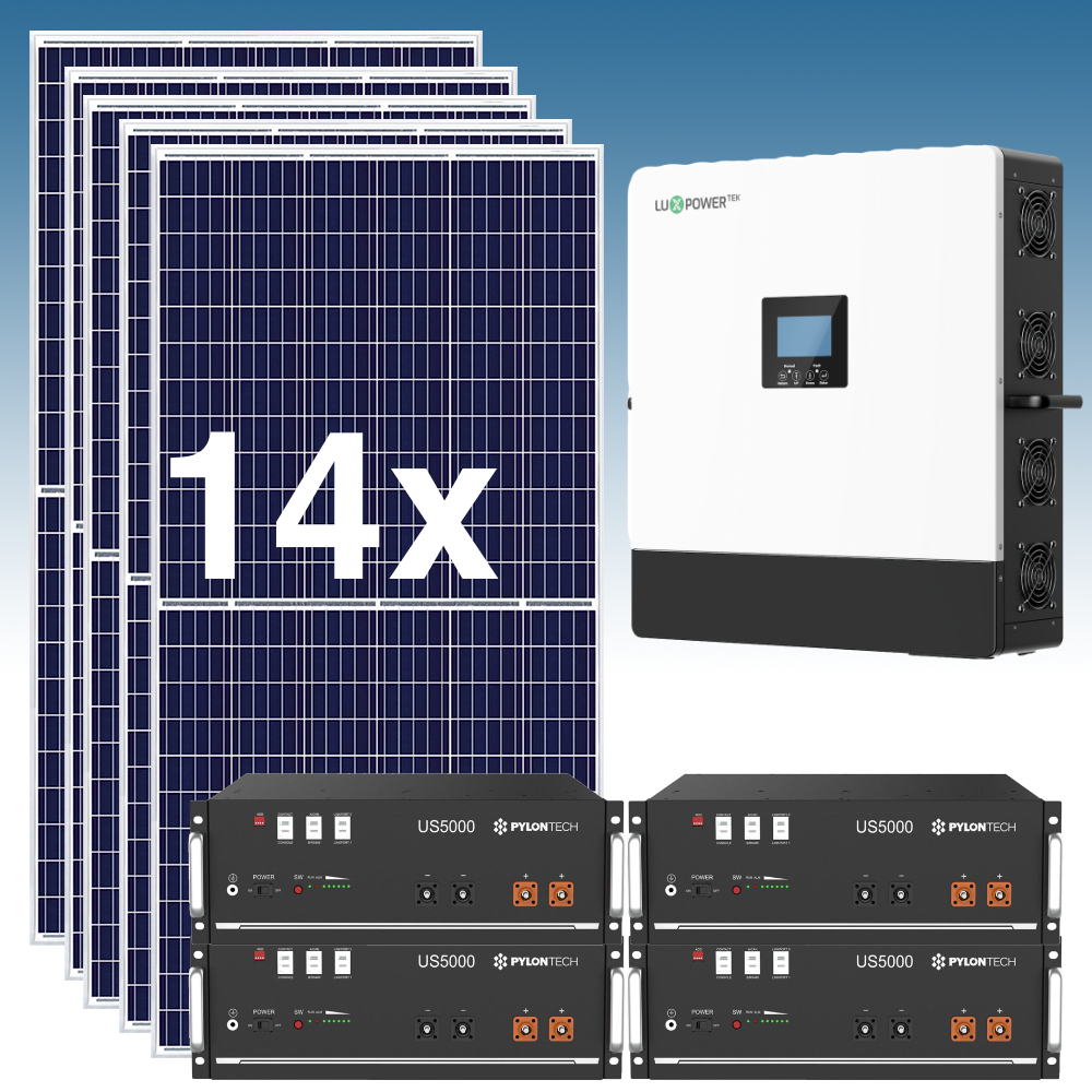 ksavh14placaslux Kit Solar Fotovoltaico 20 kWh/dia con baterías de LITIO 19,2 kWh